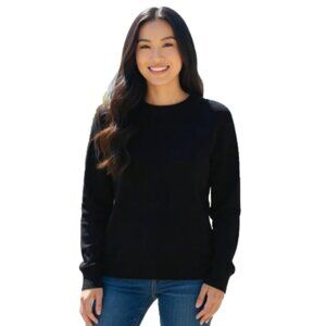LILLUSORY Sweater Women’s M Black Crewneck Long Sleeve Pullover Pocket